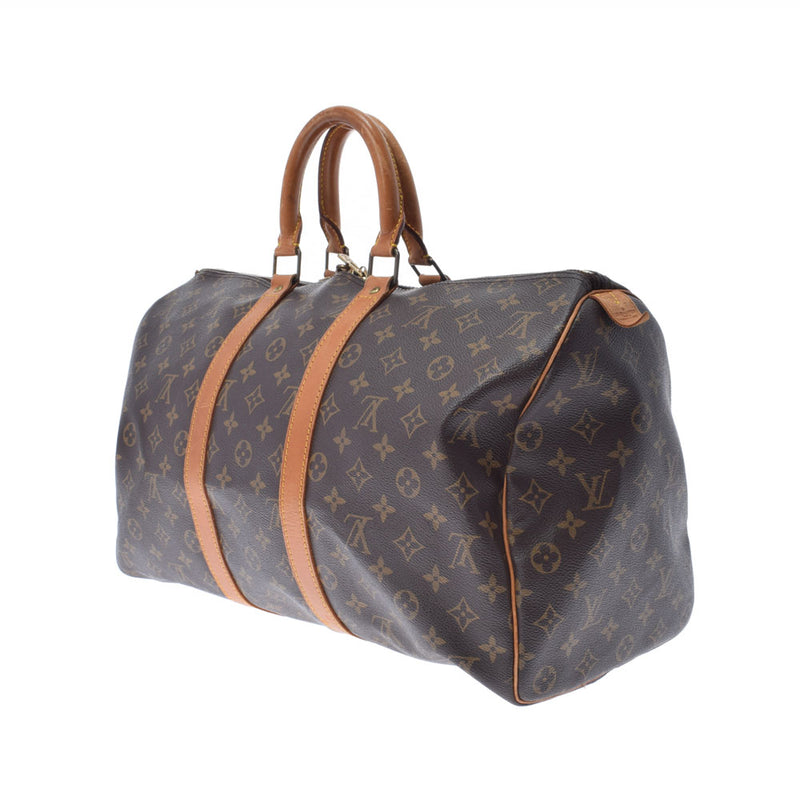 LOUIS VUITTON Louis Vuitton Monogram Kepol 45 Brown M41418 Unisex Monogram Canvas Boston Bag B Rank used Ginzo