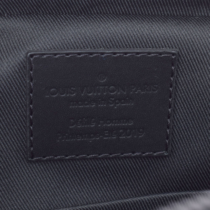 美品 ルイヴィトン ボディバッグ ショルダー ユーティリティ・サイドバッグ M44428 モノグラム・ソーラーレイ ヴァージル・アブロー レザー 革 ブラック  メンズ 男性 LV LOUIS VUITTON shoulder bag Monogram black