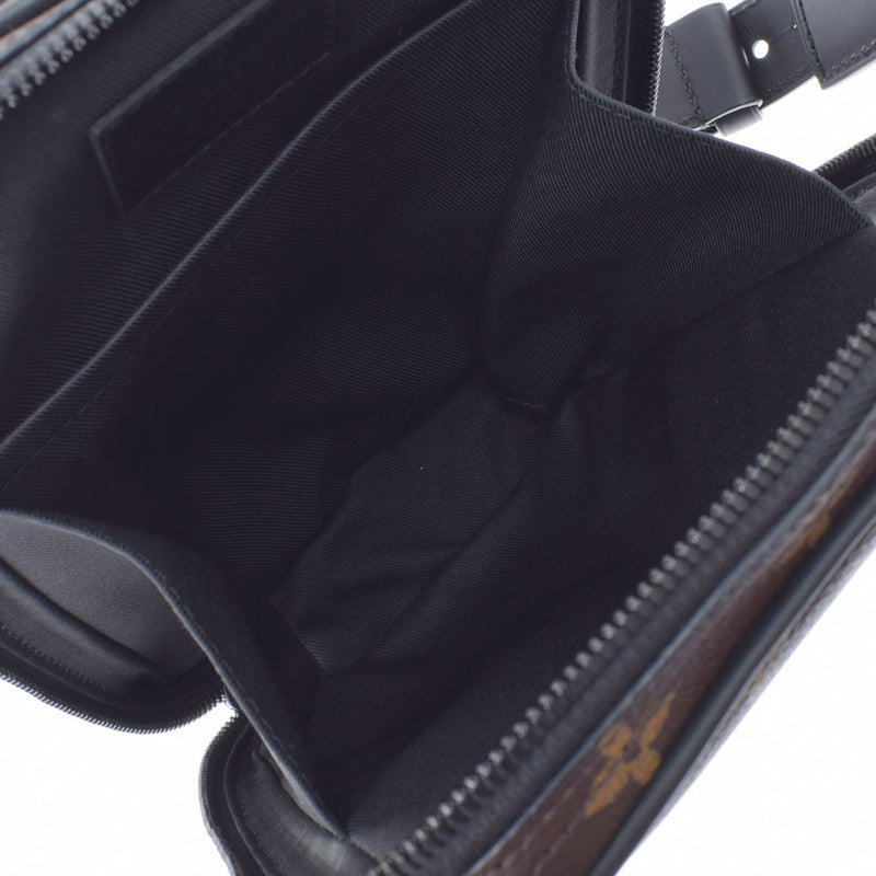 美品 ルイヴィトン ボディバッグ ショルダー ユーティリティ・サイドバッグ M44428 モノグラム・ソーラーレイ ヴァージル・アブロー レザー 革 ブラック  メンズ 男性 LV LOUIS VUITTON shoulder bag Monogram black