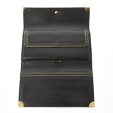 LOUIS VUITTON Louis Vuitton Susha Porte Trezol International Black Gold Bracket M91836 Unisex Leather Trimal Wallet B Rank Used Ginzo