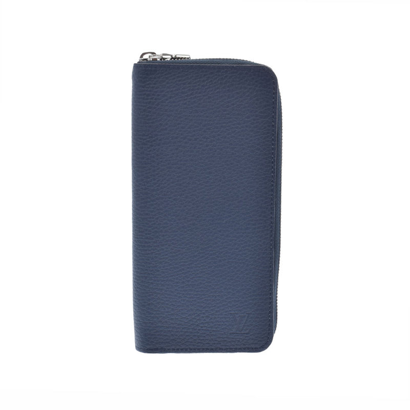 LOUIS VUITTON Louis Vuitton Zippy Wallet Vertical Navy M58823 Unisex Torillon Leather Wallet A Rank used Ginzo