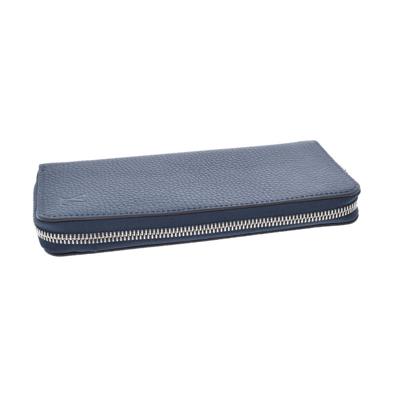 LOUIS VUITTON Louis Vuitton Zippy Wallet Vertical Navy M58823 Unisex Torillon Leather Wallet A Rank used Ginzo