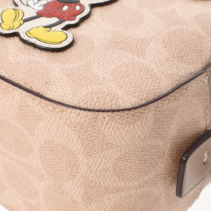 【極美品】COACHI  シグネチャー PVCxレザー　ディズニー　ショルダー横30cm