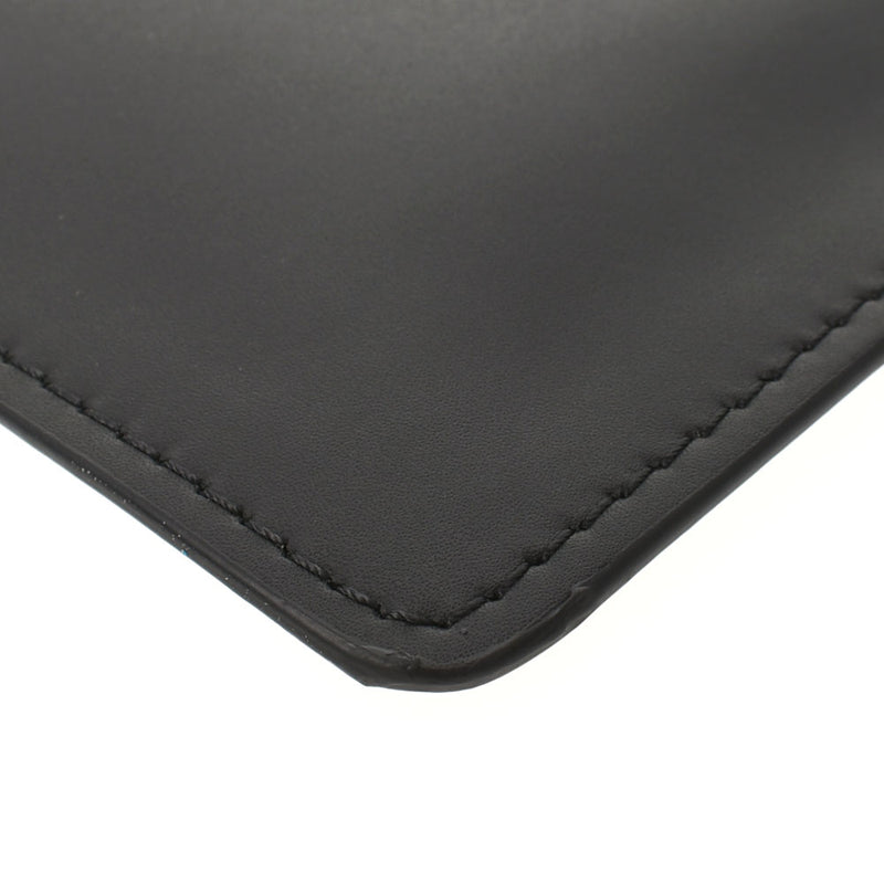 Valentino Valentino Black/White Unisex Mat Leather Clutch Bag A Rank used Ginzo