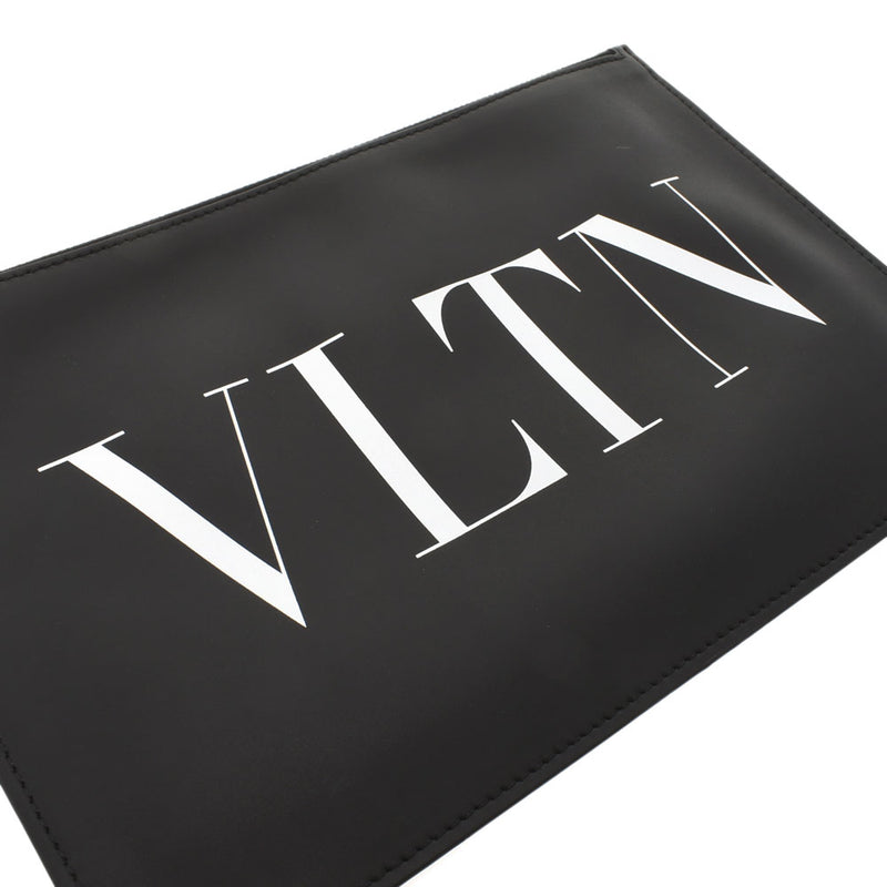 Valentino valentino黑色/白色男女通用垫皮革手拿包班级使用Ginzo