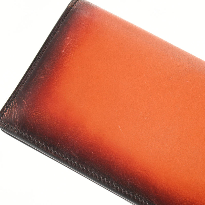 Berluti Berluti Scret Long Leather Wallet Santal Terracotta Men's Calf Wallet A Rank used Ginzo