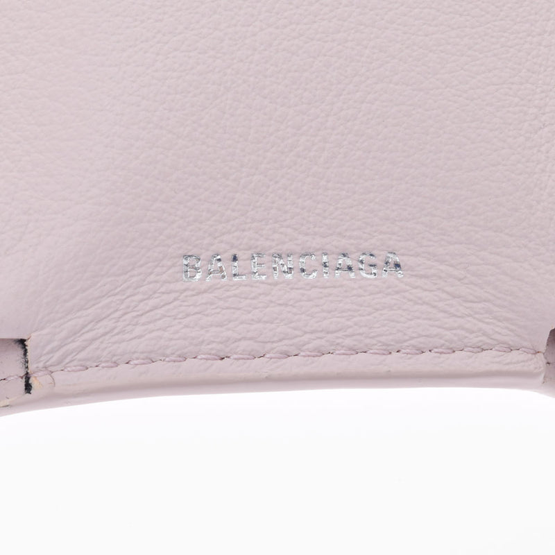 BALENCIAGA バレンシアガ ペーパーミニウォレット ピンク 391446 レディース レザー 三つ折り財布 ABランク 中古 銀蔵