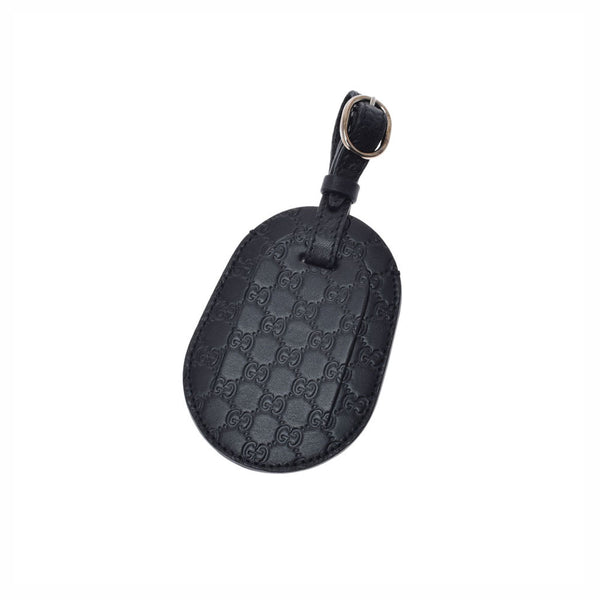 GUCCI グッチ グッチシマ ネームタグ 黒 ユニセックス カーフ ブランド小物 Aランク 中古 銀蔵
