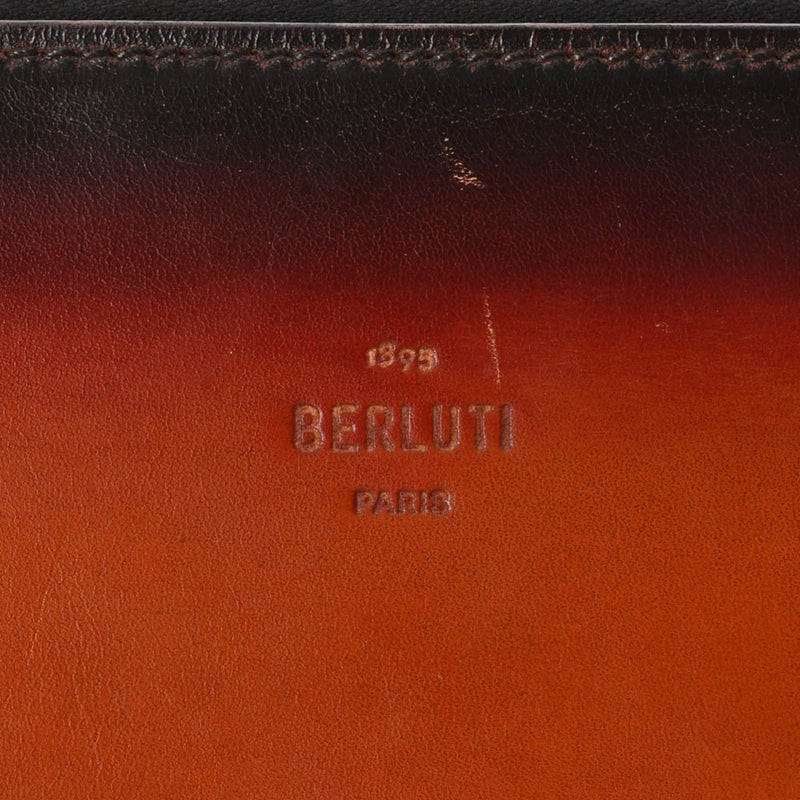 Berluti Berluti Nino GM Terra Cotta Tea Men's Calf Clutch Bag A Rank used Ginzo