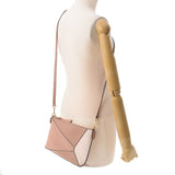 LOEWE Loewe Puzzle Bag 2WAY Bag Pink Beige Ladies Calf/Suede Shoulder Bag A Rank used Ginzo