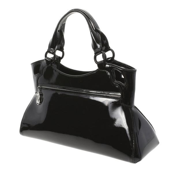 Cartier Cartier Marcello Black Ladies Enamel Handbag AB Rank used Ginzo