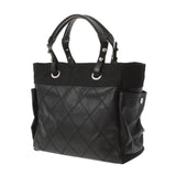 CHANEL Chanel Paris Beerlit Tote GM Black Silver Bracket Ladies Leather Canvas Tote Bag A Rank used Ginzo