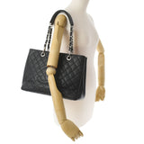 CHANEL Chanel Matrasse GST Tote Black Silver Bracket Ladies Caviar Skin Tote Bag AB Rank Used Ginzo