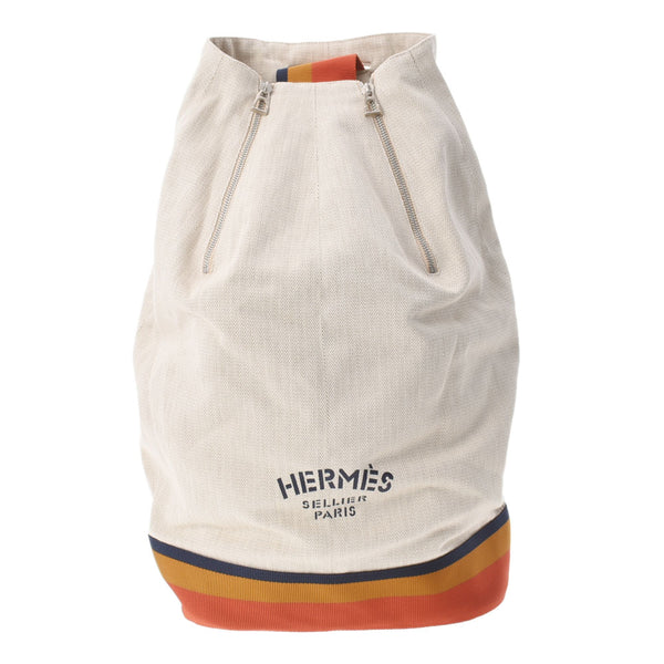HERMES Hermes Cabalier One Shoulder Bag Beige Unisex Canvas Body Bag A Rank used Ginzo