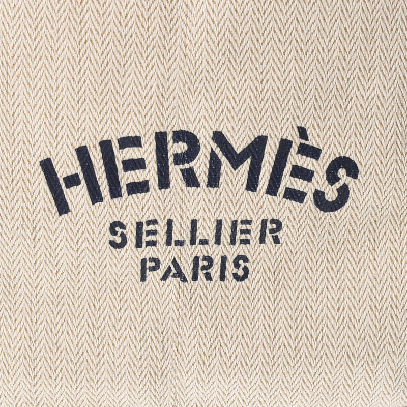 HERMES Hermes Cabalier One Shoulder Bag Beige Unisex Canvas Body Bag A Rank used Ginzo