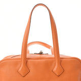 HERMES エルメス ヴィクトリア35 オレンジ シルバー金具 □L刻印(2008年頃) ユニセックス トリヨンクレマンス ハンドバッグ Bランク 中古 銀蔵