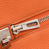 HERMES エルメス ヴィクトリア35 オレンジ シルバー金具 □L刻印(2008年頃) ユニセックス トリヨンクレマンス ハンドバッグ Bランク 中古 銀蔵