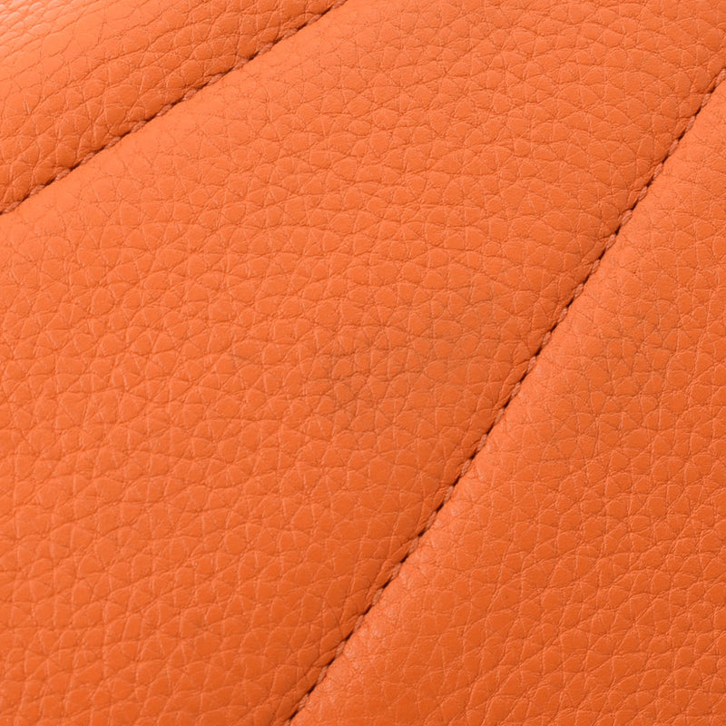 HERMES エルメス ヴィクトリア35 オレンジ シルバー金具 □L刻印(2008年頃) ユニセックス トリヨンクレマンス ハンドバッグ Bランク 中古 銀蔵