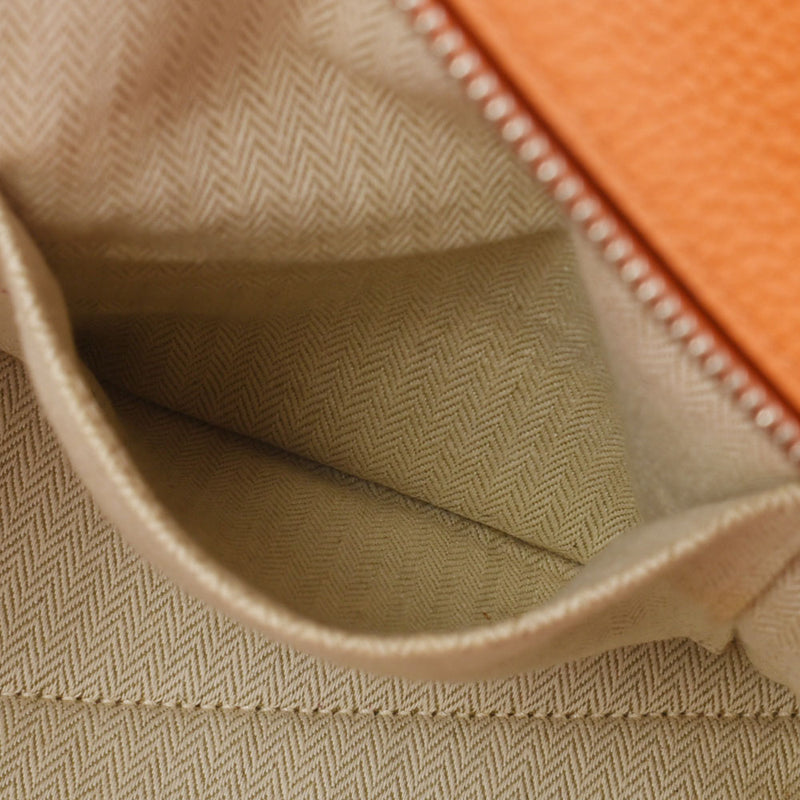 HERMES エルメス ヴィクトリア35 オレンジ シルバー金具 □L刻印(2008年頃) ユニセックス トリヨンクレマンス ハンドバッグ Bランク 中古 銀蔵