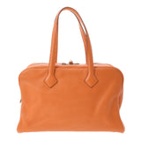 HERMES エルメス ヴィクトリア35 オレンジ シルバー金具 □L刻印(2008年頃) ユニセックス トリヨンクレマンス ハンドバッグ Bランク 中古 銀蔵
