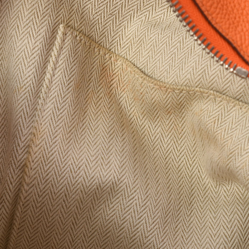 HERMES エルメス ヴィクトリア35 オレンジ シルバー金具 □L刻印(2008年頃) ユニセックス トリヨンクレマンス ハンドバッグ Bランク 中古 銀蔵