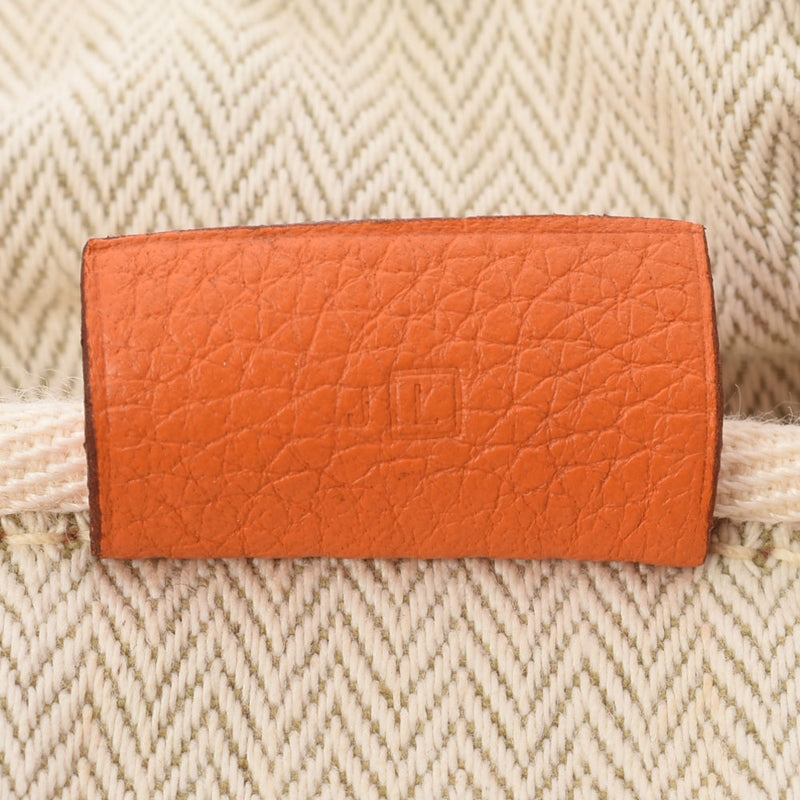HERMES エルメス ヴィクトリア35 オレンジ シルバー金具 □L刻印(2008年頃) ユニセックス トリヨンクレマンス ハンドバッグ Bランク 中古 銀蔵