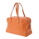 HERMES エルメス ヴィクトリア35 オレンジ シルバー金具 □L刻印(2008年頃) ユニセックス トリヨンクレマンス ハンドバッグ Bランク 中古 銀蔵