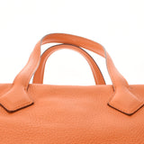 HERMES エルメス ヴィクトリア35 オレンジ シルバー金具 □L刻印(2008年頃) ユニセックス トリヨンクレマンス ハンドバッグ Bランク 中古 銀蔵