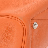 HERMES エルメス ヴィクトリア35 オレンジ シルバー金具 □L刻印(2008年頃) ユニセックス トリヨンクレマンス ハンドバッグ Bランク 中古 銀蔵