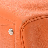 HERMES エルメス ヴィクトリア35 オレンジ シルバー金具 □L刻印(2008年頃) ユニセックス トリヨンクレマンス ハンドバッグ Bランク 中古 銀蔵