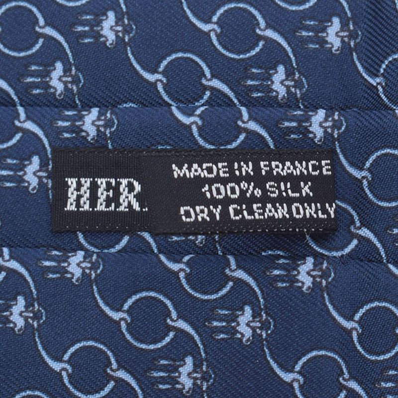 HERMES Hermes Ascot Thailand Total Pattern Blue Men's Silk 100 % Tie A Rank used Ginzo