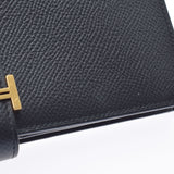 HERMES Hermes Bears Freque Black Gold Bracket □ O engraved (around 2011) Unisex Vo Epson Long Wallet AB Rank Used Ginzo