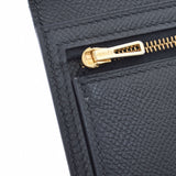 HERMES Hermes Bears Freque Black Gold Bracket □ O engraved (around 2011) Unisex Vo Epson Long Wallet AB Rank Used Ginzo