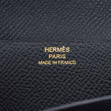 HERMES Hermes Bears Freque Black Gold Bracket □ O engraved (around 2011) Unisex Vo Epson Long Wallet AB Rank Used Ginzo