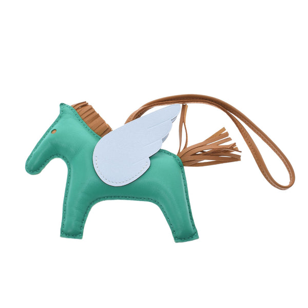 爱马仕爱马仕（Hermes Hermes）Rodeo MM Pegasus Bag Charm Mint/芝麻/蓝色brum Z雕刻（大约2021年）Munisex Annomiro钥匙架未使用的Ginzo
