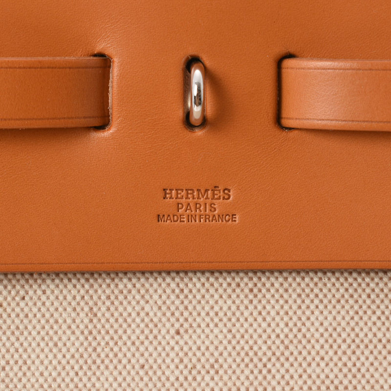 HERMES エルメス エールバッグTGM ナチュラル □B刻印(1998年頃) ユニセックス トワル/レザー ハンドバッグ Aランク 中古 銀蔵