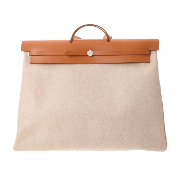 HERMES エルメス エールバッグTGM ナチュラル □B刻印(1998年頃) ユニセックス トワル/レザー ハンドバッグ Aランク 中古 銀蔵