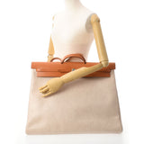 HERMES エルメス エールバッグTGM ナチュラル □B刻印(1998年頃) ユニセックス トワル/レザー ハンドバッグ Aランク 中古 銀蔵