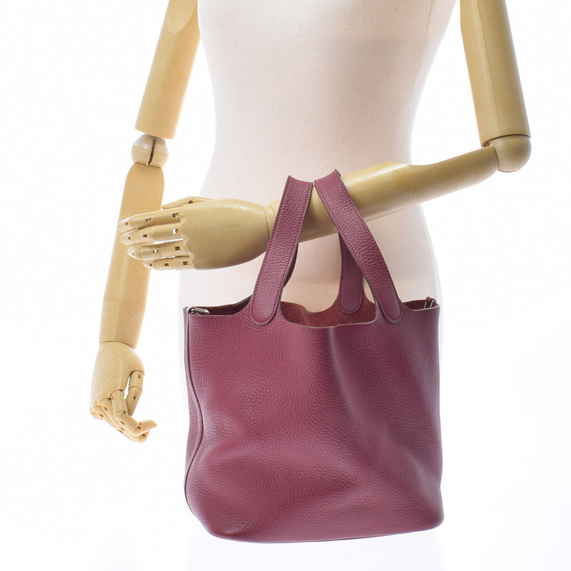 HERMES エルメス ピコタンロック MM ルビー シルバー金具 N刻印(2010年頃) レディース トリヨンクレマンス ハンドバッグ Bランク 中古 銀蔵