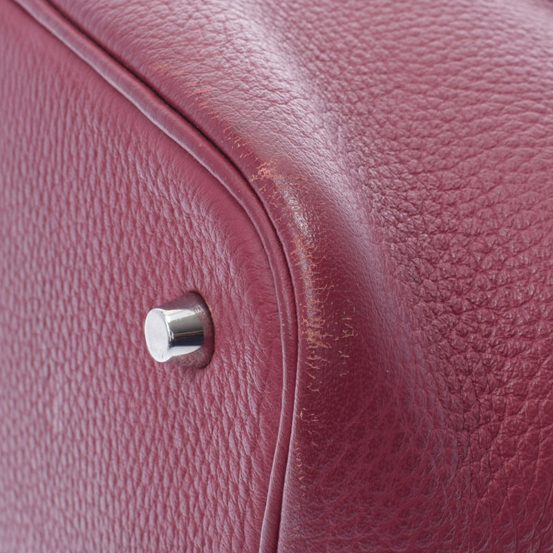 HERMES エルメス ピコタンロック MM ルビー シルバー金具 N刻印(2010年頃) レディース トリヨンクレマンス ハンドバッグ Bランク 中古 銀蔵