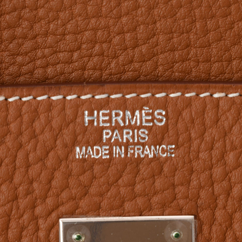 HERMES Hermes Birkin 40 Gold Silver Bracket □ M engraved (around 2009) Unisex Fjord Handbag New Used Ginzo