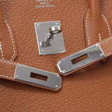 HERMES Hermes Birkin 35 Gold Silver Bracket □ M engraved (around 2009) Ladies Fjord Handbag AB Rank Used Ginzo
