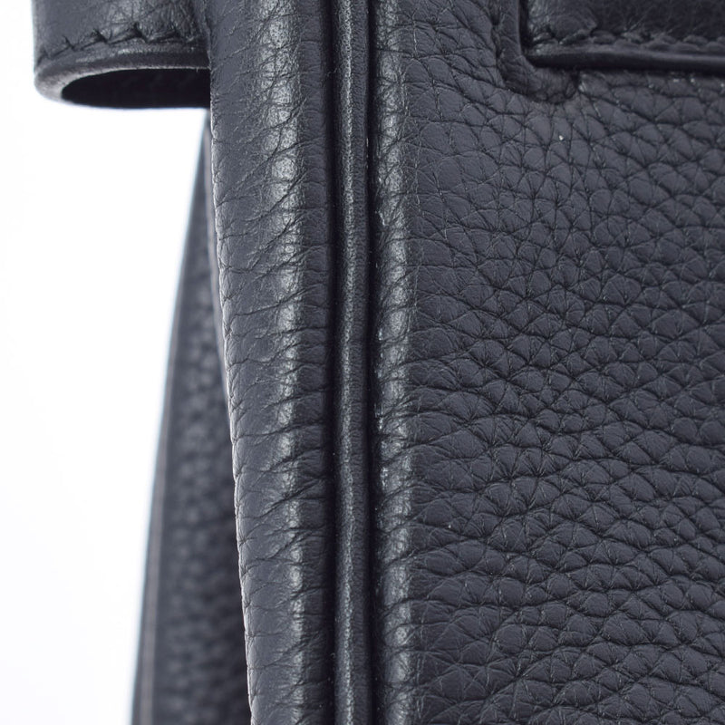 HERMES エルメス バーキン 30 黒 シルバー金具 □L刻印(2008年頃) レディース トリヨンクレマンス ハンドバッグ Aランク 中古 銀蔵