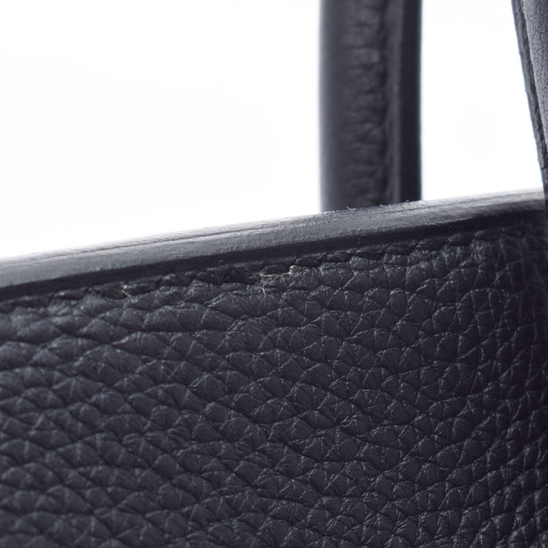 HERMES エルメス バーキン 30 黒 シルバー金具 □L刻印(2008年頃) レディース トリヨンクレマンス ハンドバッグ Aランク 中古 銀蔵