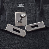 HERMES エルメス バーキン 30 黒 シルバー金具 □L刻印(2008年頃) レディース トリヨンクレマンス ハンドバッグ Aランク 中古 銀蔵