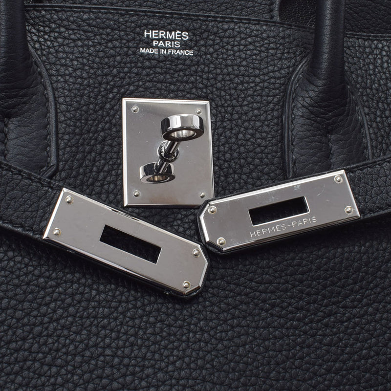 HERMES エルメス バーキン 30 黒 シルバー金具 □L刻印(2008年頃) レディース トリヨンクレマンス ハンドバッグ Aランク 中古 銀蔵