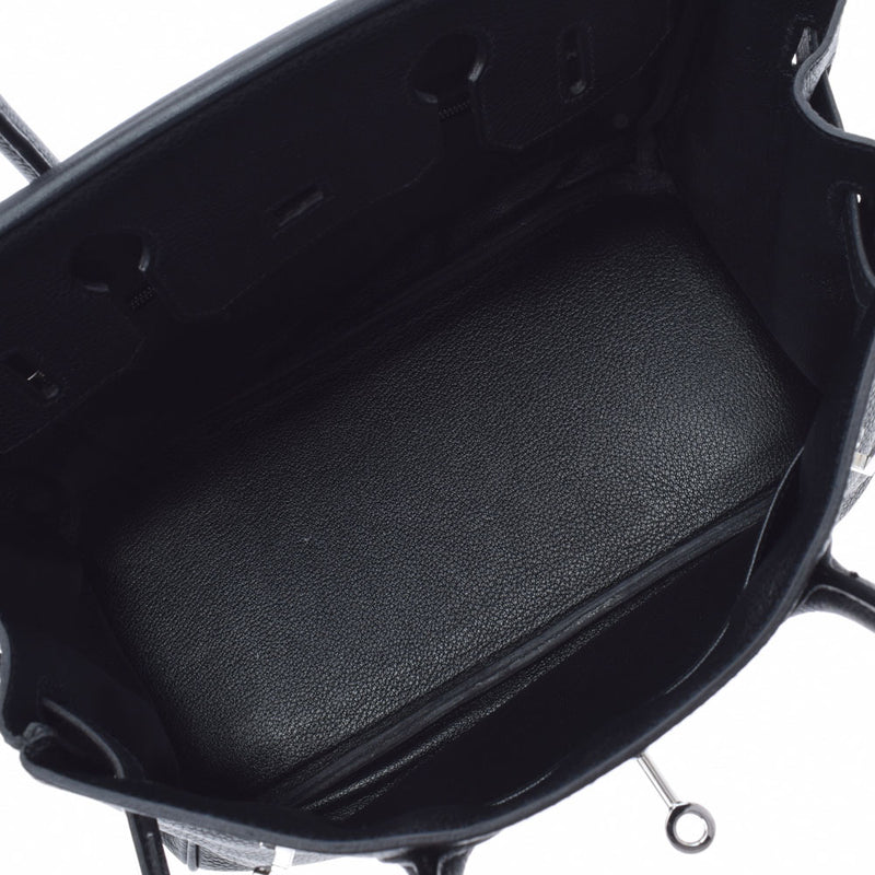 HERMES エルメス バーキン 30 黒 シルバー金具 □L刻印(2008年頃) レディース トリヨンクレマンス ハンドバッグ Aランク 中古 銀蔵