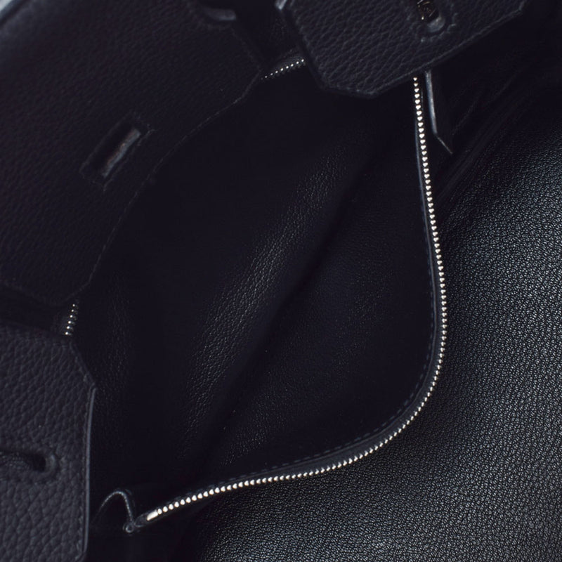 HERMES エルメス バーキン 30 黒 シルバー金具 □L刻印(2008年頃) レディース トリヨンクレマンス ハンドバッグ Aランク 中古 銀蔵