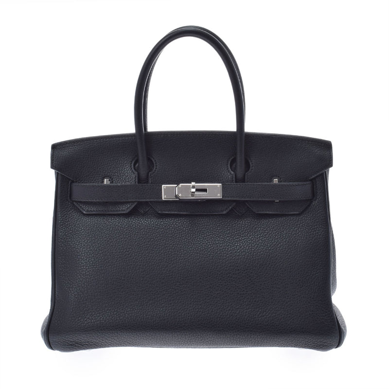 HERMES エルメス バーキン 30 黒 シルバー金具 □L刻印(2008年頃) レディース トリヨンクレマンス ハンドバッグ Aランク 中古 銀蔵