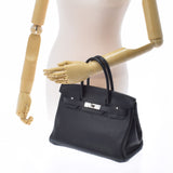 HERMES エルメス バーキン 30 黒 シルバー金具 □L刻印(2008年頃) レディース トリヨンクレマンス ハンドバッグ Aランク 中古 銀蔵